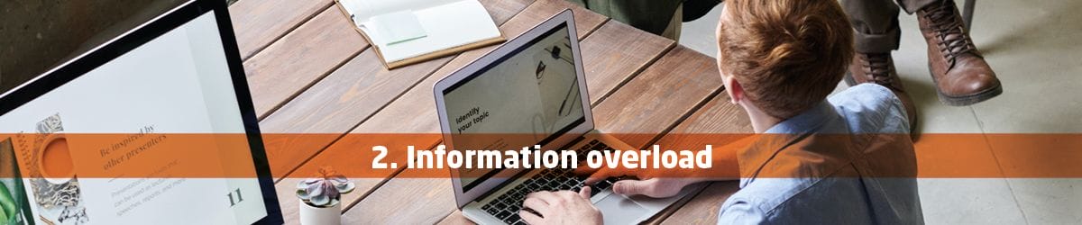 A web graphic saying "information overload"