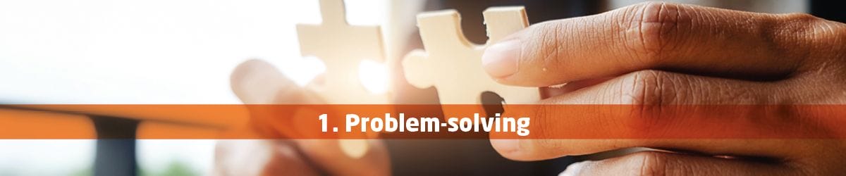 A web graphic saying "Problem solving"