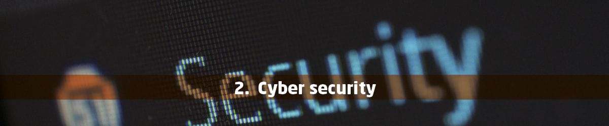 A web graphic saying "cyber security"