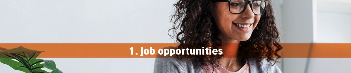 A web graphic saying "Job opportunities"