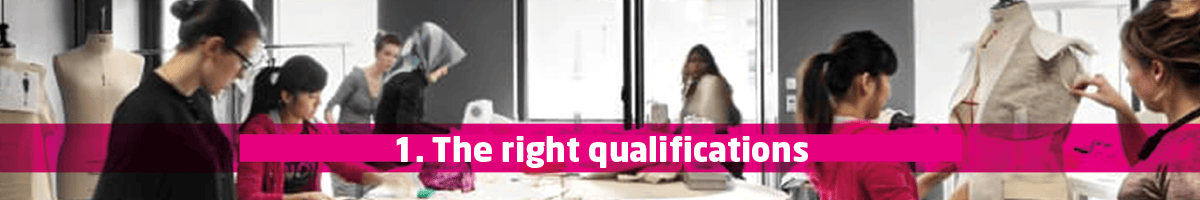 A web graphic saying "The right qualifications"