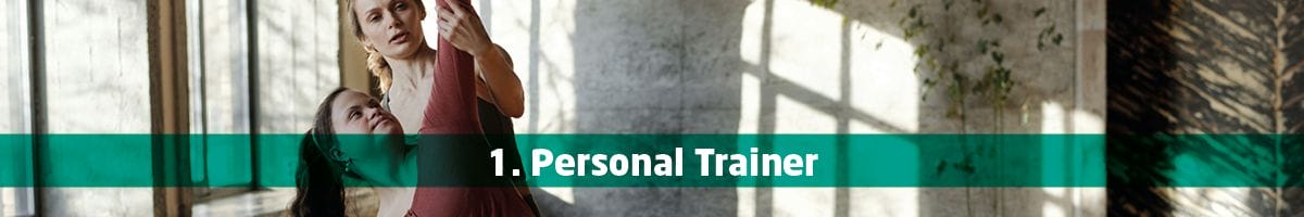 A web graphic saying "Personal trainer"