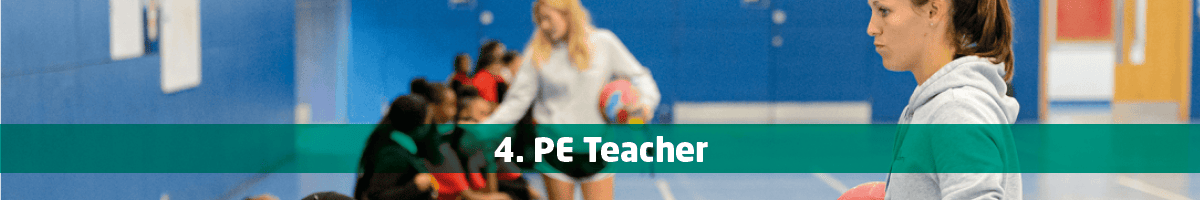 A web graphic saying "PE Teacher"