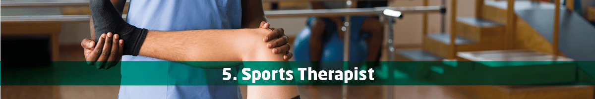 A web graphic saying "Sports Therapist"