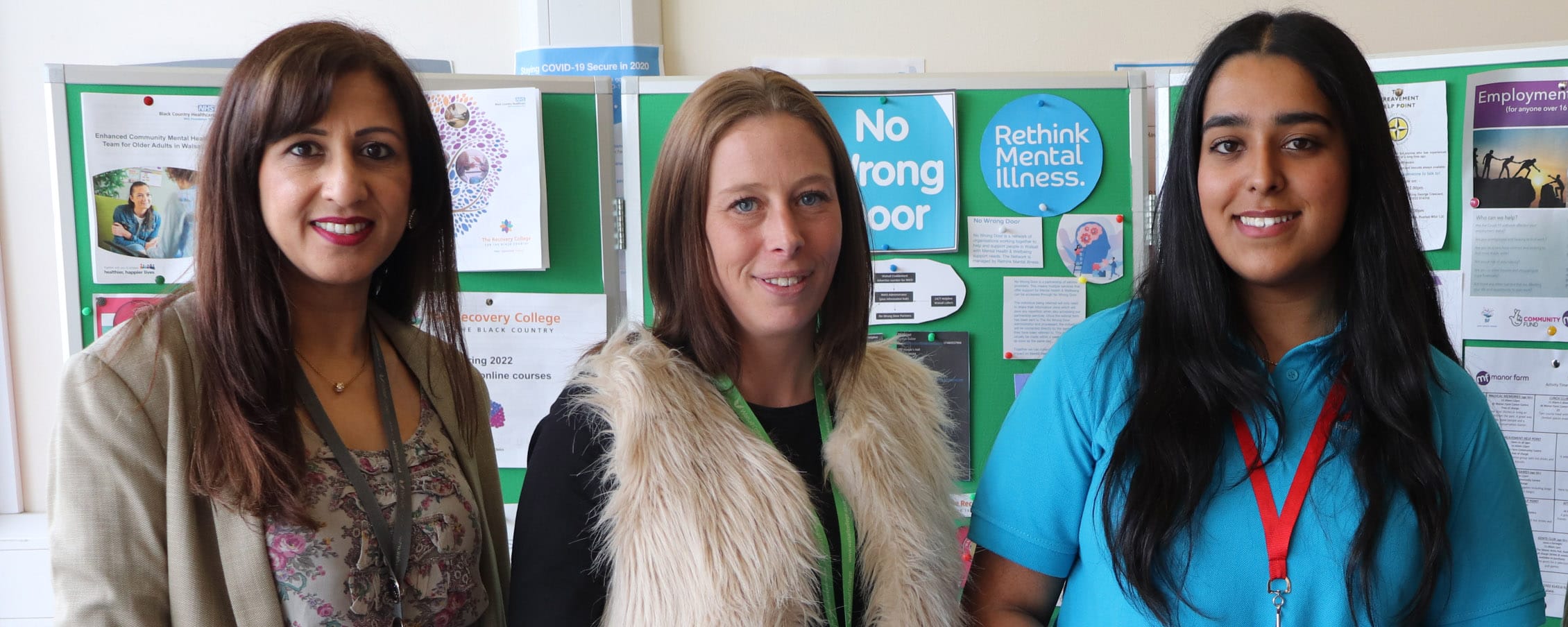 health and social care students with lecturers facing