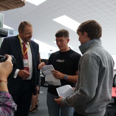 T Level students speak with Toby Perkins MP