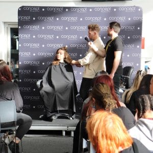 Concept Hair roadshow on stag demonstration