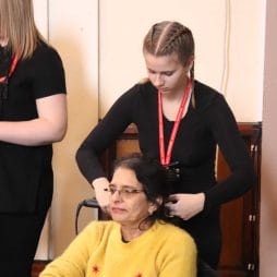 hairdressing student styles carer