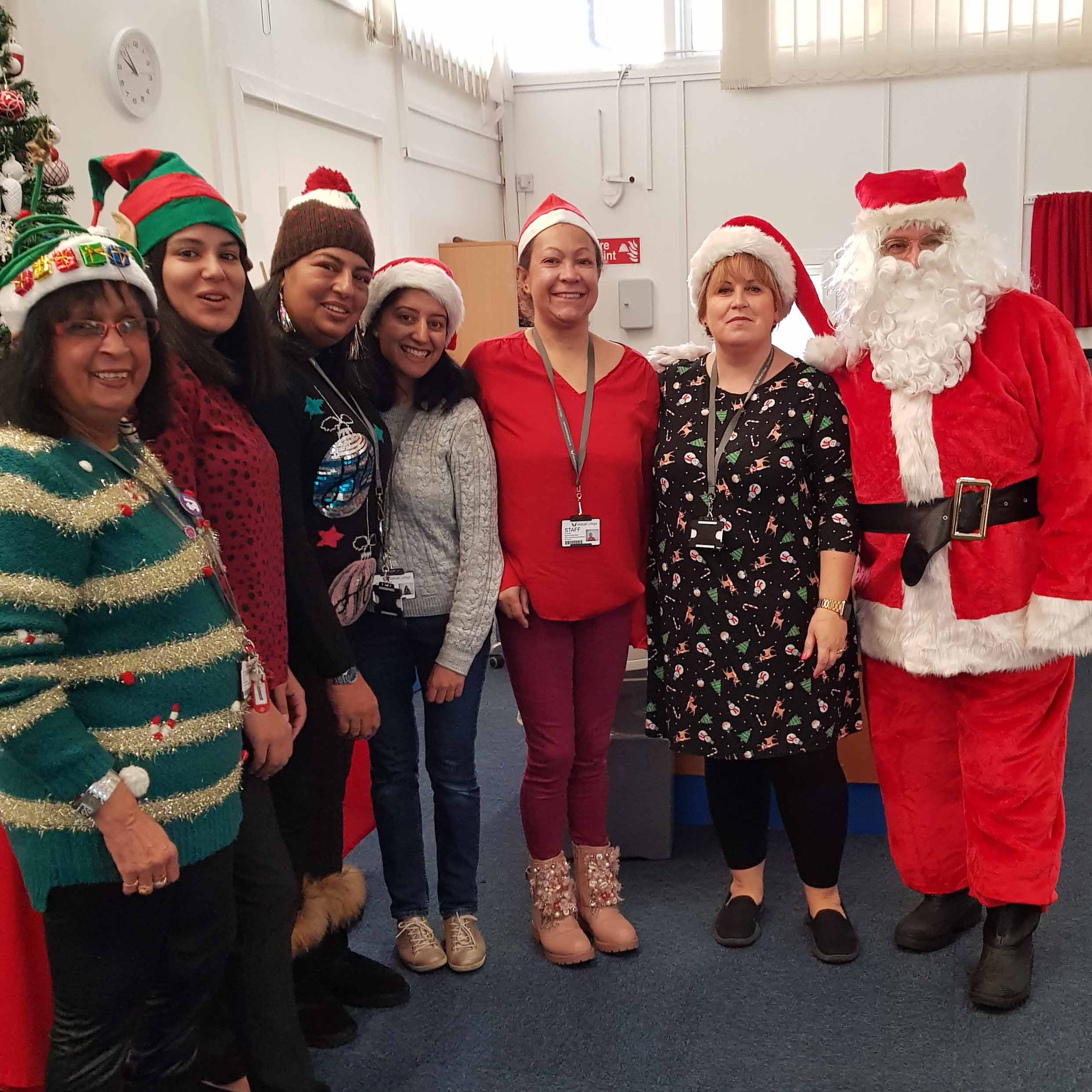 staff at Pleck Library elf workshop