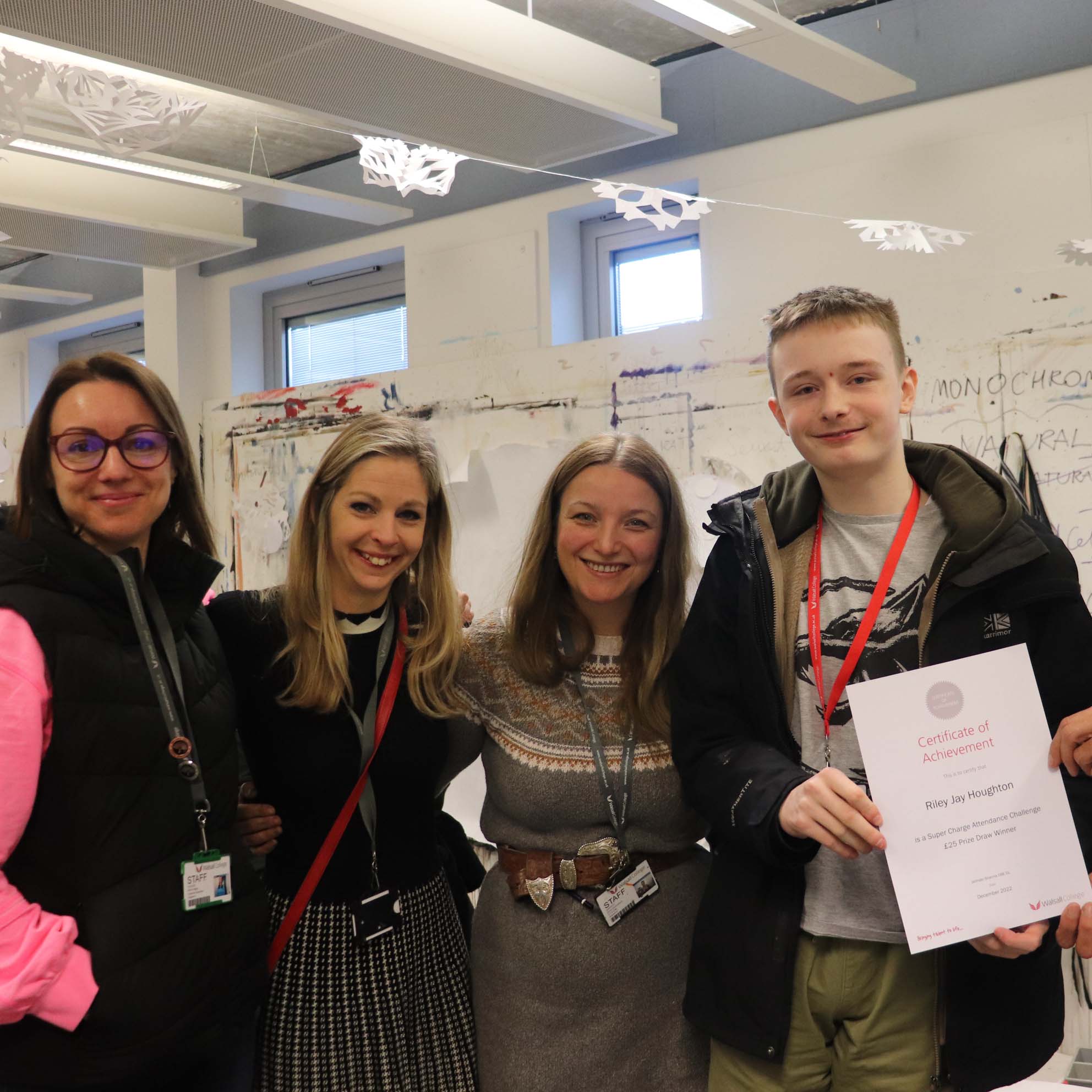 lecturers with student attendance challenge prize draw winner