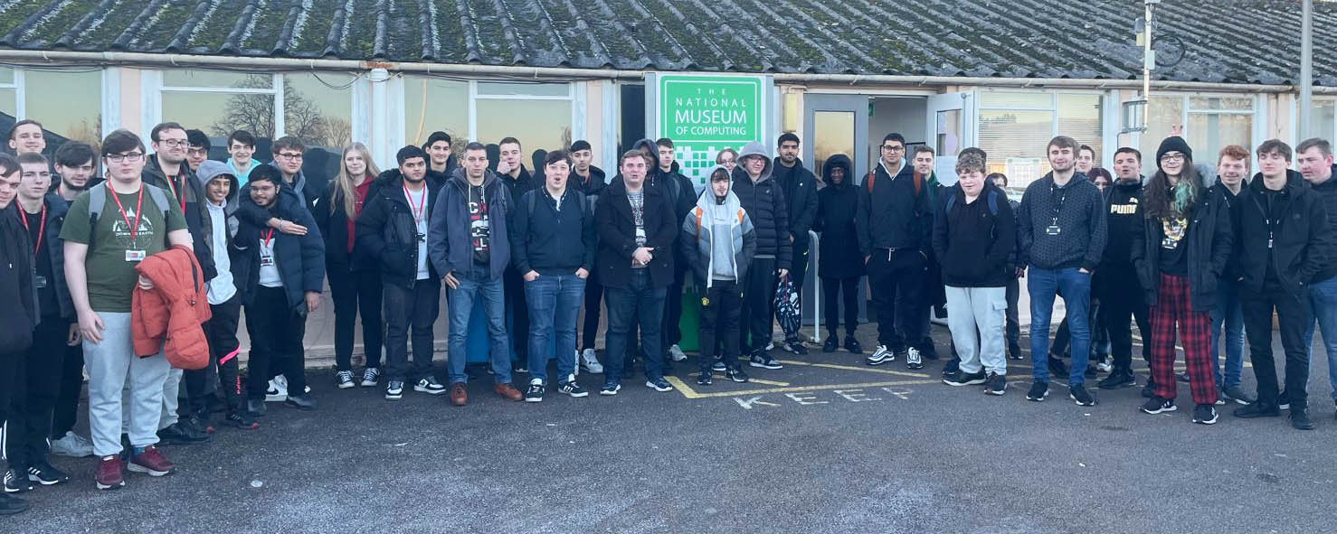 computing students outside national museum of computing