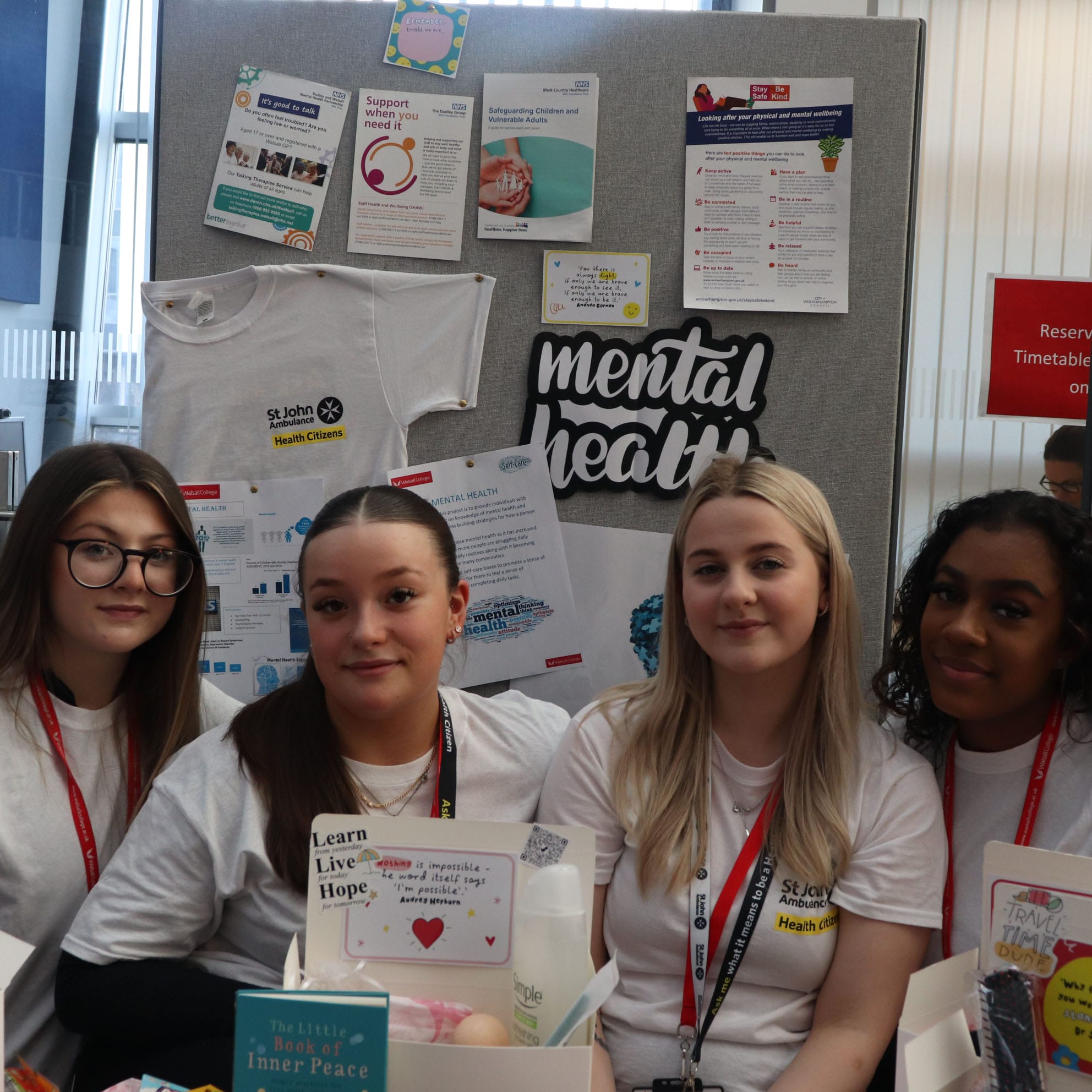 mental health student exhibitors at Health Citizen event facing