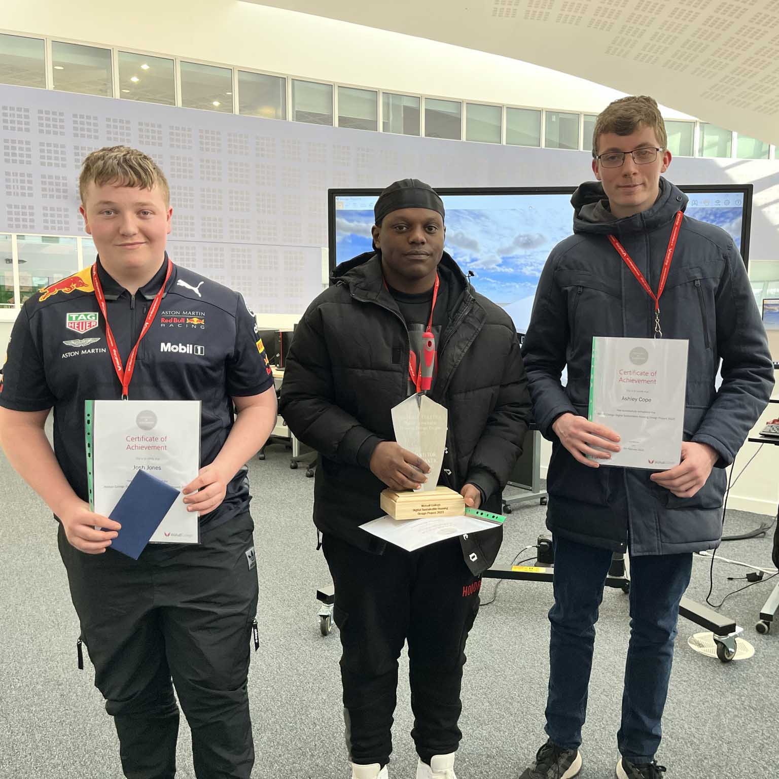 digital sustainable housing design project bricklaying student award winners facing