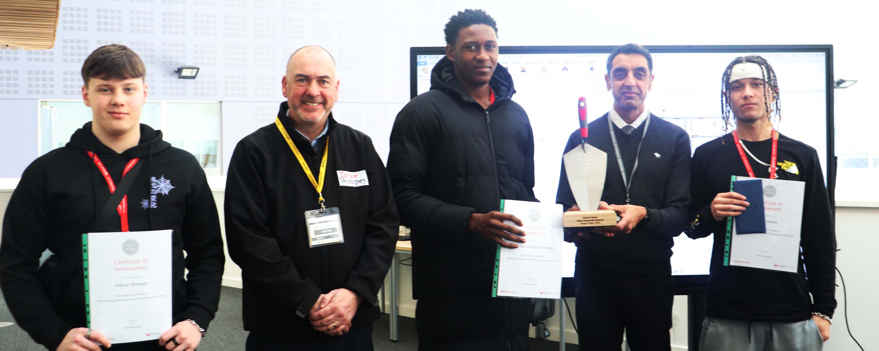 digital sustainable housing design project bricklaying student award winners facing