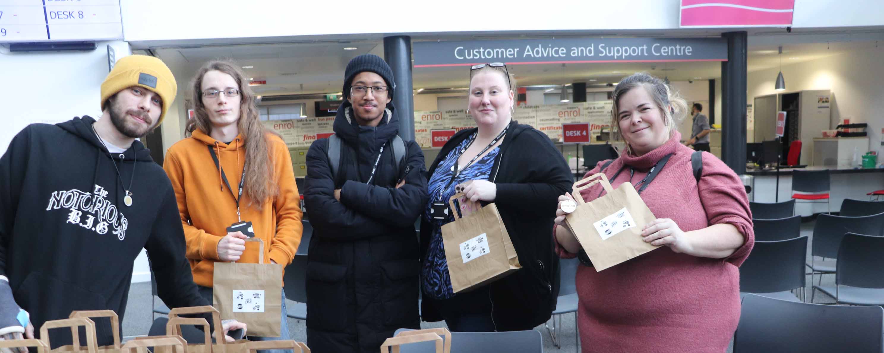 student's union members at Stress Awareness Event facing