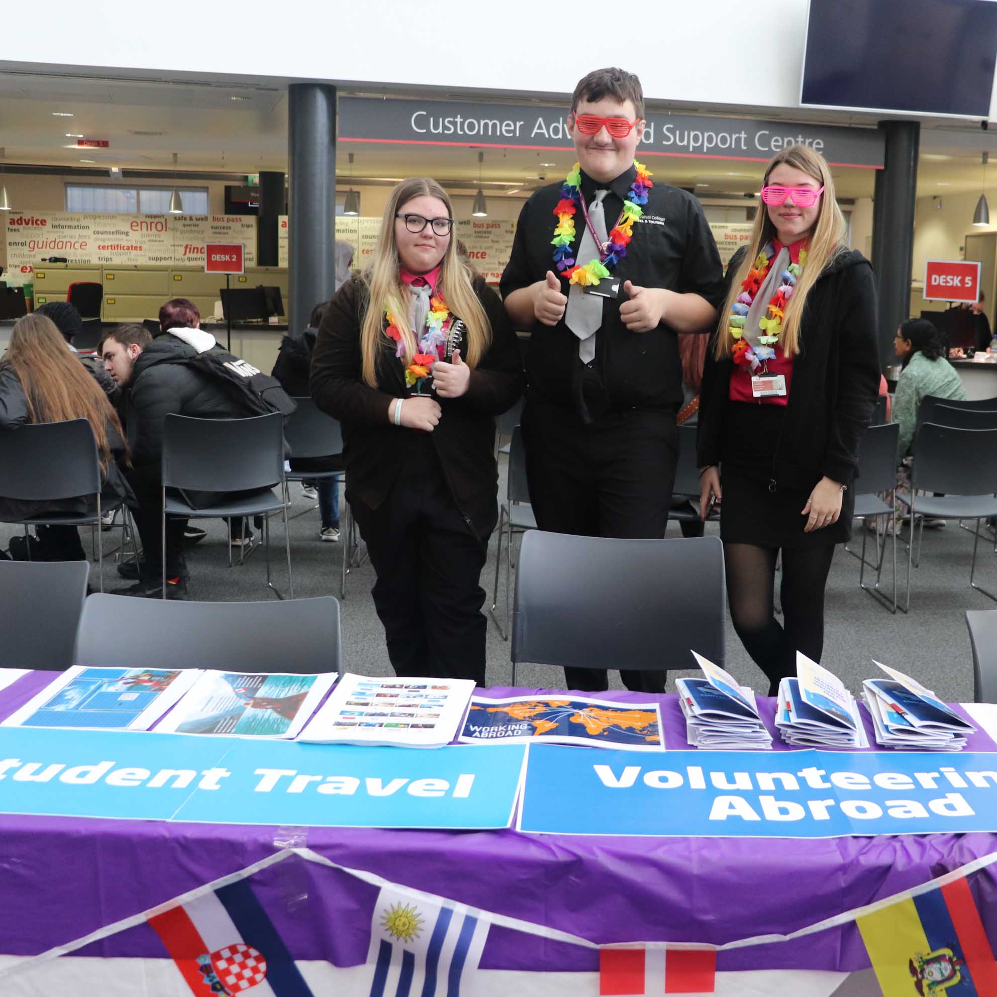 travel students host event facing