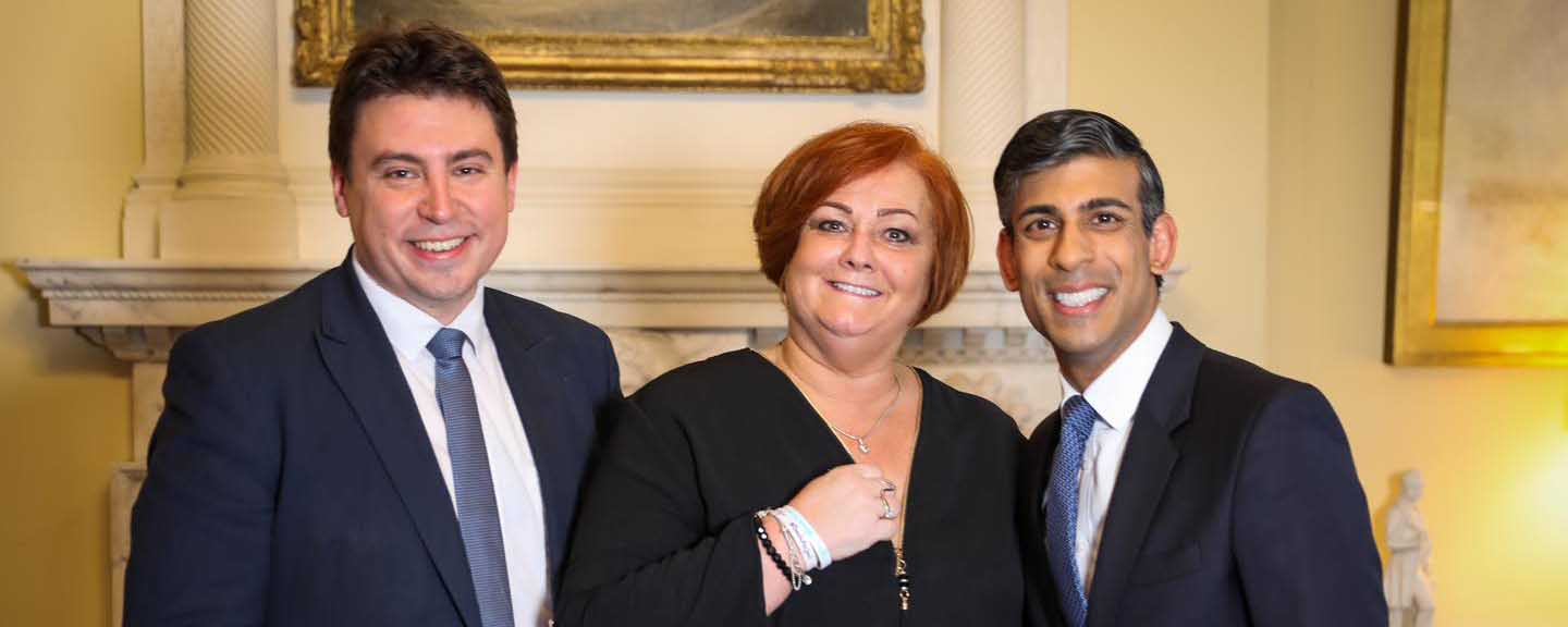 Suzy with West Bromwich MP, Shaun Bailey and Prime Minster Rishi Sunak