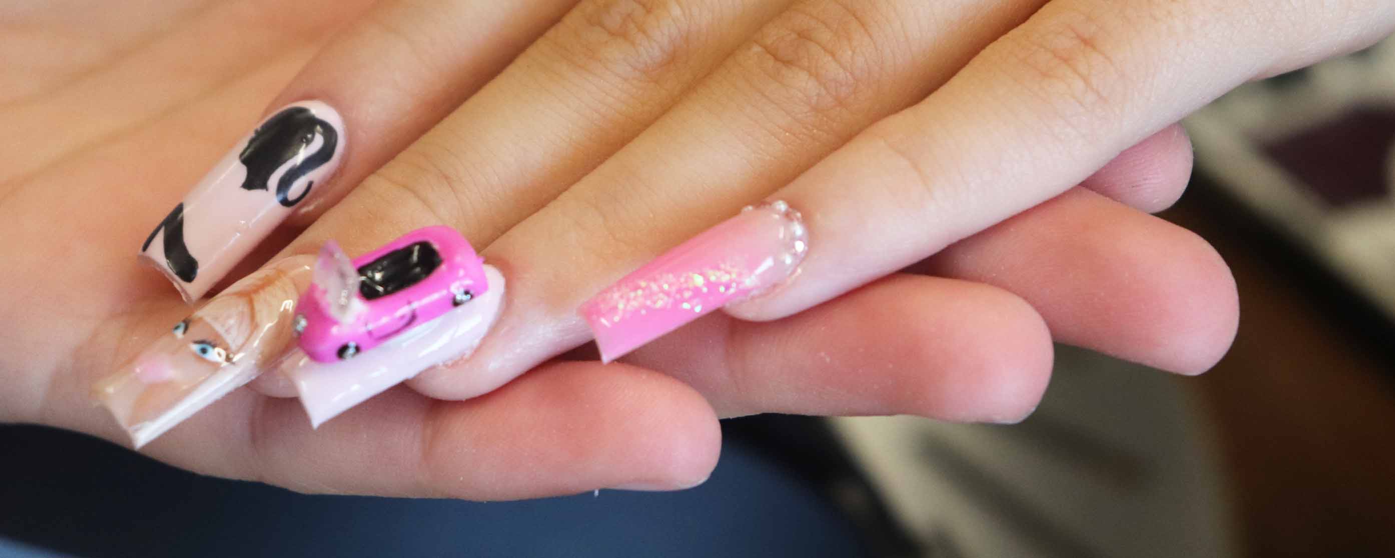 Barbie features on nails