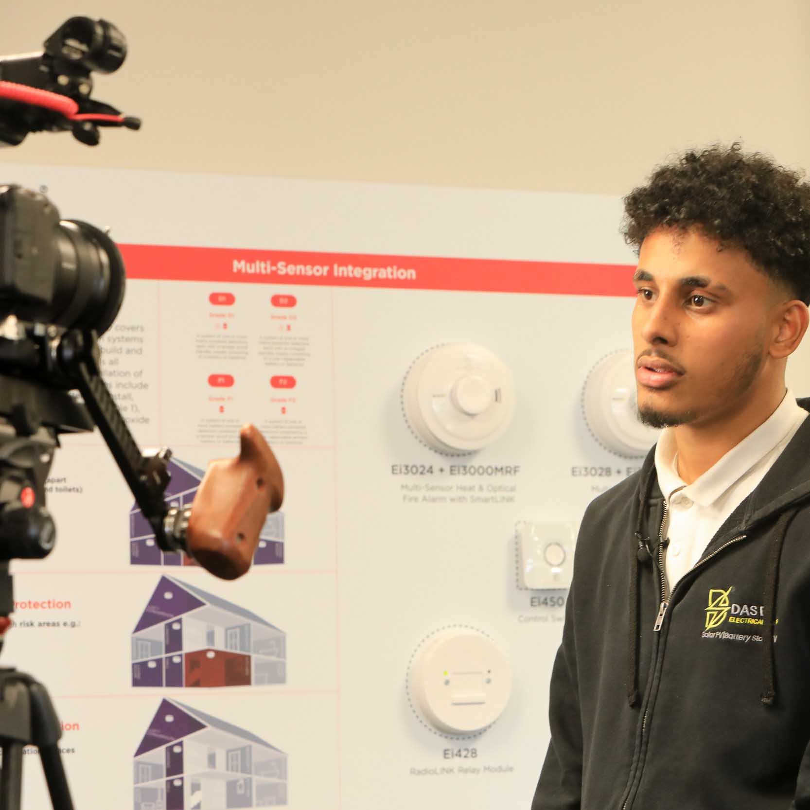 male apprentice speaking on camera