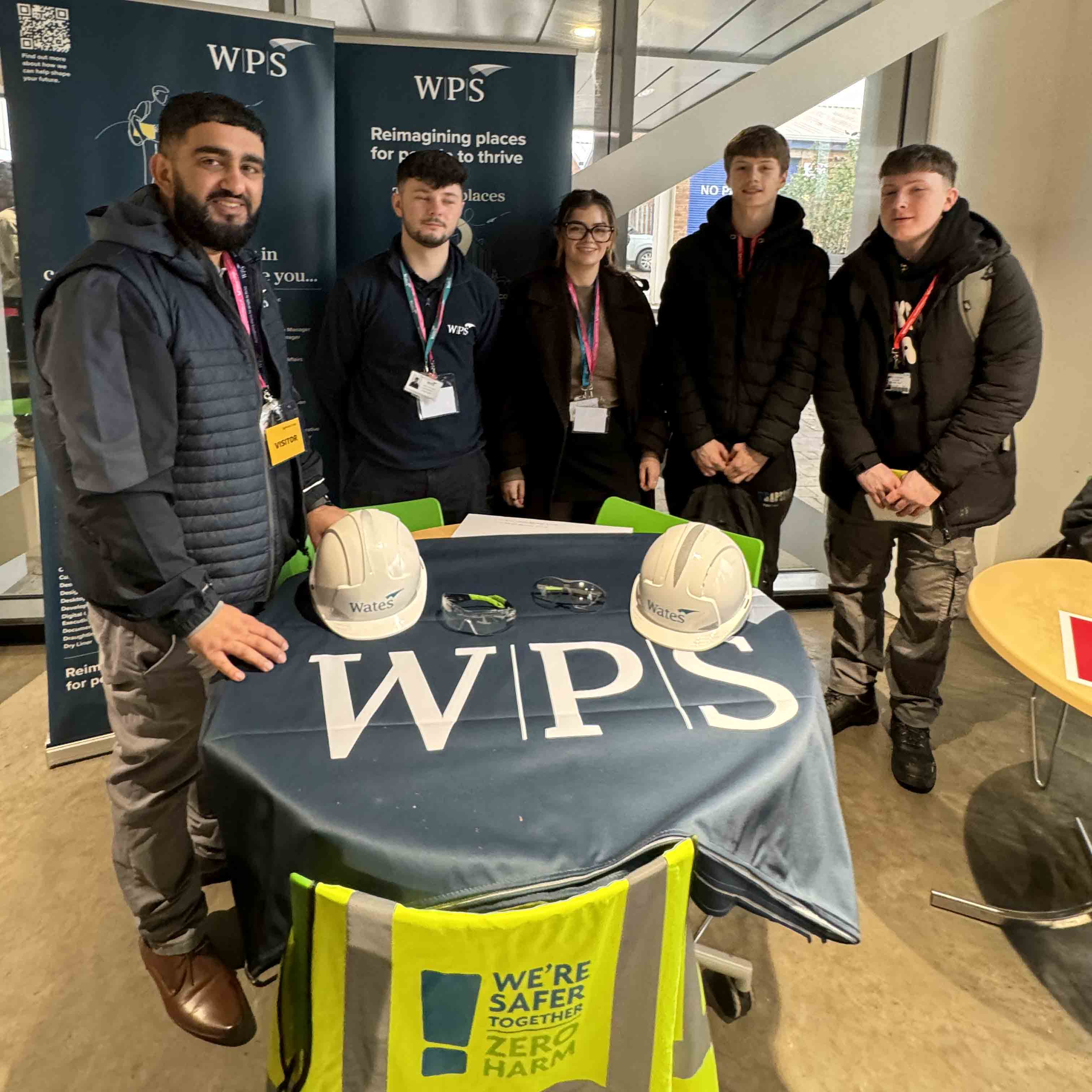 group shot of employer with students facing